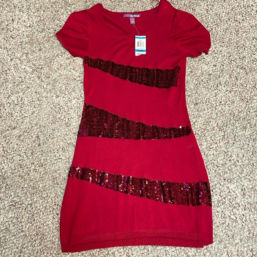 Sequin sweater dress